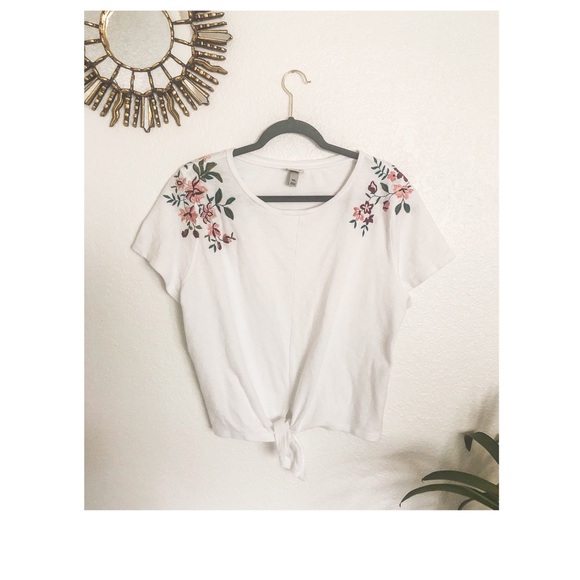 a new day Tops - A New Day | Tie Front Floral Blouse